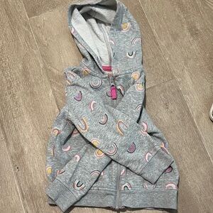 Cat & Jack Gray Hoodie with Colorful Rainbow Accents